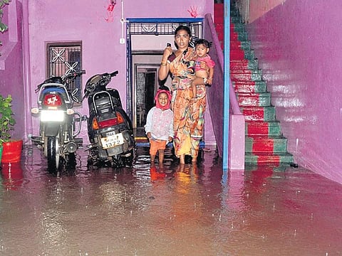 rainwater entered houses in Nellore city on Wednesday following downpour | Express