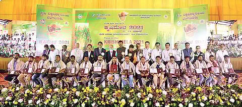 GKVK members, farmers and other stakeholders during the inauguration of the four-day Krishi Mela on Thursday | ashishkrishna hp
