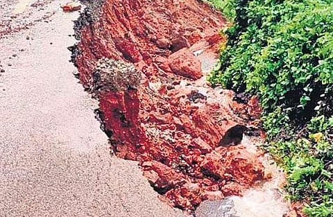 The damage done by the landslide at Keerithodu in Erumeli South village, Kottayam | Express