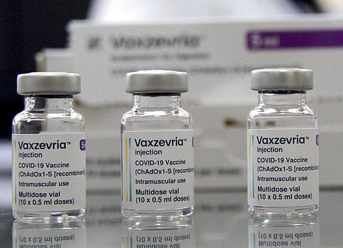 Vaxzevria COVID-19 vaccine, previously COVID-19 Vaccine AstraZeneca, are pictured at the Assad Iben El Fourat school in Oued Ellil, outside Tunis. (Photo | AP)