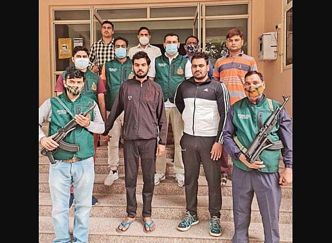 Pawan Barak (R) and Sachin Dhaiya were arrested by the Special Cell of Delhi Police