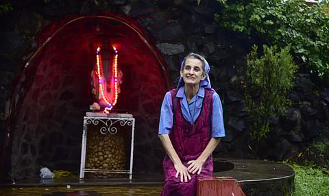 Sr Fabiola Fabbri at Ashwasa Bhavan in Fort Kochi. (Photo | Albin Mathew, EPS)