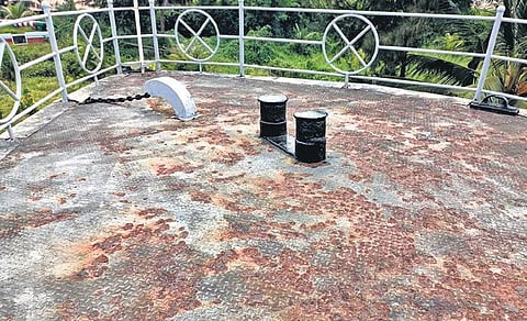 The deck of INS Chapal that is corroding due to poor maintenance  | Express