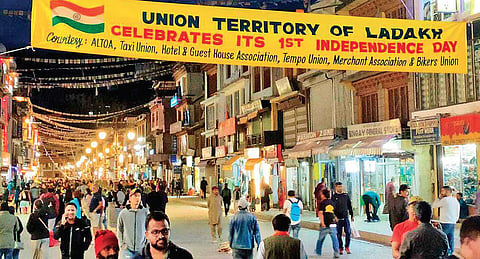 People and parties in Leh had initially celebrated the bifurcation of J&K and scrapping of Articles 370 and 35A. (Photo | Twitter)