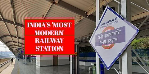 PM Narendra Modi inaugurated the revamped Rani Kamalapati station, India's 'most-modern' railway station, in Madhya Pradesh's Bhopal city on Monday. (Photo | AIR Twitter)