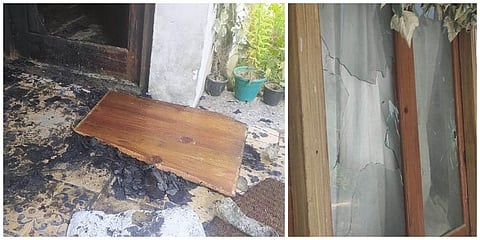 Salman Khurshid has shared images of charred doors and broken window panes after his Nainital house was vandalised. (Photo | Facebook)