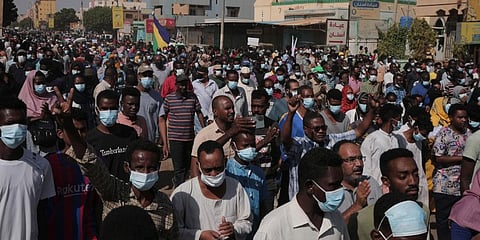People protest in Khartoum, Sudan. (Photo | AP)