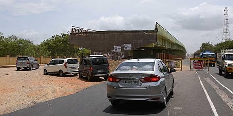 The unfinished arm of the Tiruchy road overbridge | M K Ashok Kumar