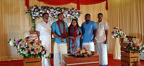 Engels and his wife Bismitha with Marx, Lenin and Ho Chi Minh (Photo | Special arrangement)