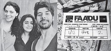 Ashwiny Iyer Tiwari, centre with Saiyami Kher, left, and Pavail Gulati.