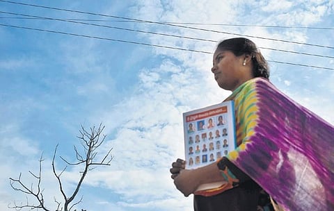 Thirupathamma, 17, who despite scoring 80% in her Inter second year,  works as a daily wage earner in a dry fruits packing company. (Photo | EPS, S Senbagapandiyan)