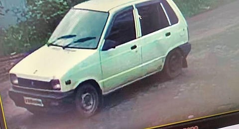 A CCTV visual of the car used by the assailants who killed Sanjith