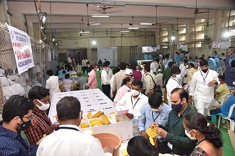 Counting process in Huzurabad (Photo | Express)