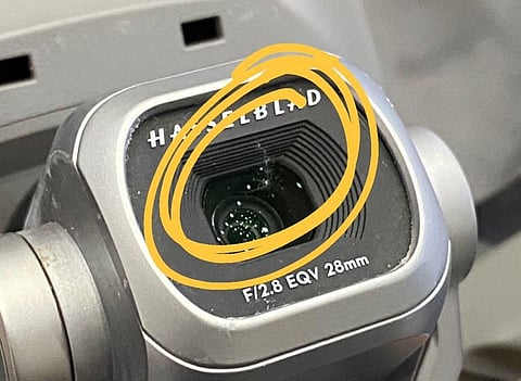 Shot of the damaged drone of filmaker Sabit Tisekar.