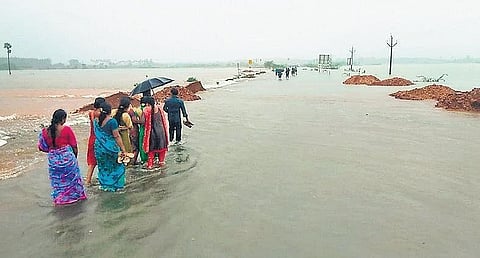 Rainwater entered houses in several low-lying areas in and around Kadiri town. (Photo | Express)