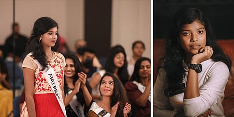Anuprasobhini at the Miss Kerala pageant in Thrissur.