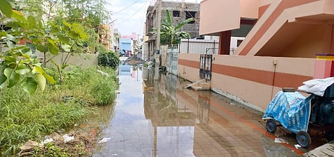 Sewage stagnant in front of a house in Perambalur (Photo | Express)