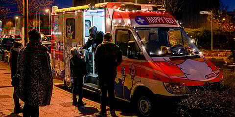A medical worker carries out a rapid test in a test mobile in Frankfurt. (Photo | AP)