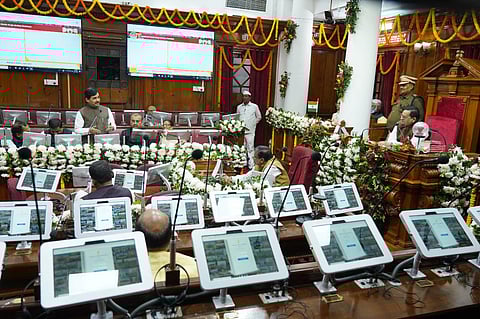 Council members would be able to see the answers to their questions from the concerned departments of the state government on their digital tabs, which are installed in the seats. (Photo | Twitter)