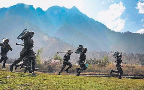 Army soldiers during an exercise near Arunachal border with China. (Representational image)