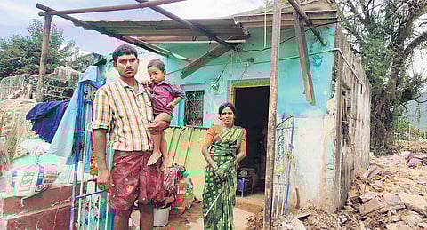 Flash floods in Cheyyeru River’s catchment area destroyed several houses at Thogurpeta in Nandaluru, Rajampeta mandal, of Kadapa district | sri krishna kummara