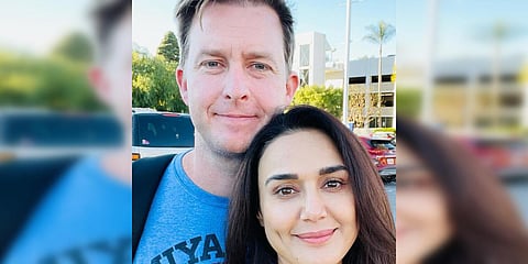 Preity Zinta with husband Gene Goodenough. (Photo | Twitter)