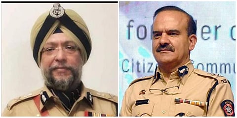 Thane Police Commissioner Jai Jeet Singh (L) and his former Mumbai counterpart Param Bir Singh. (Photo| PTI and Special Arrangement)
