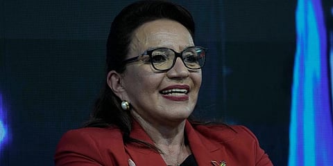 Free Party presidential candidate Xiomara Castro greets her supporters after general elections, in Tegucigalpa, Honduras. (Photo | AP)