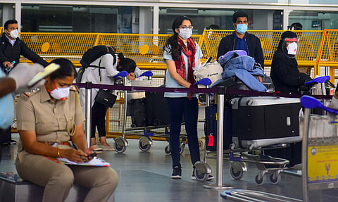 Earlier, a mandatory RT-PCR test was being carried out for travellers only from countries where the Omicron variant has been found (Photo | Pandarinath B, EPS)