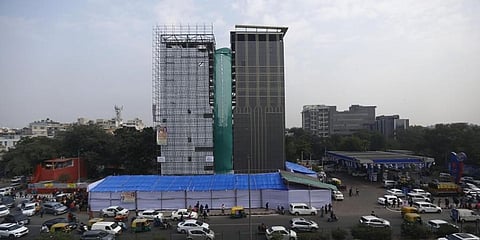The automated multilevel car parking facility at Delhi's Green Park. (Photo| EPS)