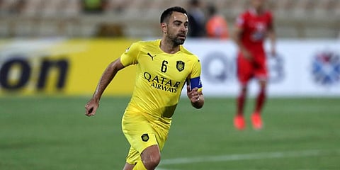 Qatar's Al-Sadd player Xavi Hernandez, former Barcelona and Spain midfielder, controls the ball during an AFC Champions League match at the Azadi stadium in Tehran, May 20, 2019. (File Photo | AP)
