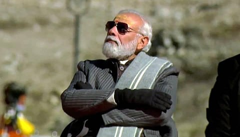 Prime Minister Narendra Modi during his visit to Kedarnath in Uttarakhand. (Photo | PTI)