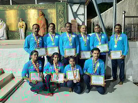 Sreeram and his team hold certificates from India Book of Records for successfully completing 1,009 rounds of suryanamaskara over 12 hours.
