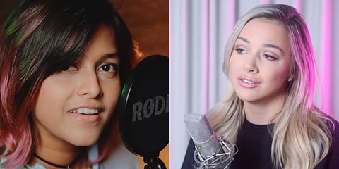 (Left)Sri Lankan Singer Yohani whose cover version of the song Manike Mage Hithe went viral and (Right) Dutch Singer Emma Heesters who has recently released an English cover version of the song.