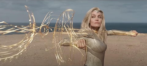 Angelina Jolie as 'Thena' in Marvel Cinematic Universe's 'Eternals' (Photo | YouTube Screengrabs)