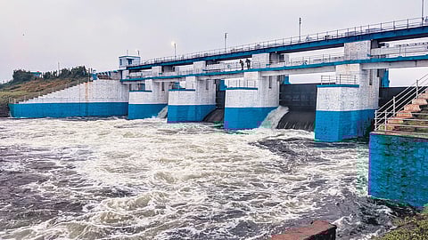 Water is being released from the Chembarambakkam Lake following heavy rains.