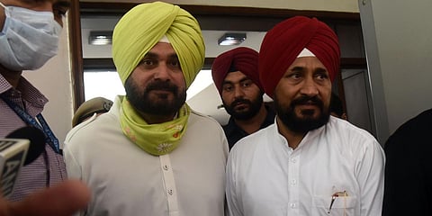 Navjot Singh Sidhu and Punjab CM Charanjit Singh Channi (File Photo| Parveen Negi, EPS)