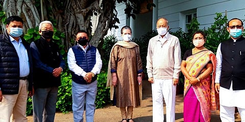 Manipur Congress leaders with party chief Sonia Gandhi. (Photo| Facebook)