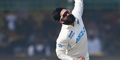 India-born New Zealand spinner Ajaz Patel (Photo| AFP)
