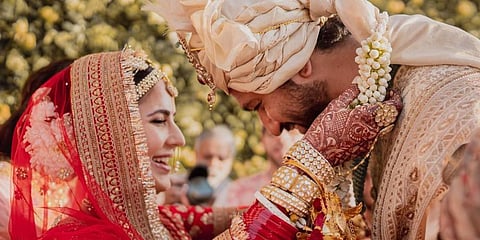 Katrina Kaif (L) and Vicky Kaushal got married at a luxury hotel in Sawai Madhopur. (Photo | Instagram)