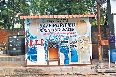 The Water ATMs launched with much fanfare in different parts of Hyderabad have now become an eyesore to the public | VINAY MADAPU