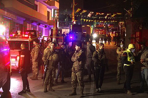 Lebanese army soldiers and other official security forces block the main entrance of Burj Shamali Palestinian refugee camp, in the southern port city of Tyre (Photo | AP)