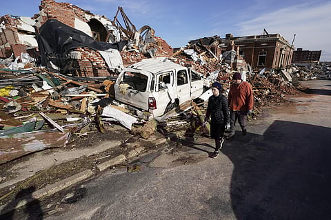 Tornadoes and severe weather caused catastrophic damage across multiple states late Friday, killing several people overnight. (Photo | AP)