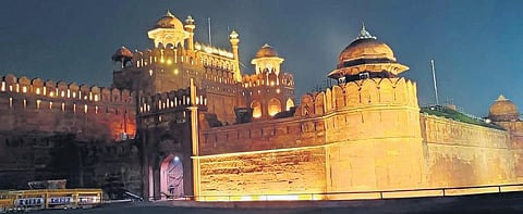 Red Fort lit up at night
