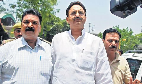 Gangster-turned-politician Mukhtar Ansari (centre) is a sitting BSP MLA | FILE