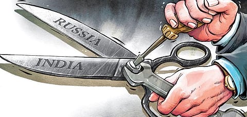 Russian and Indian strategic interests are aligned in the Eurasian region. (Express Illustrations | Soumyadip Sinha)