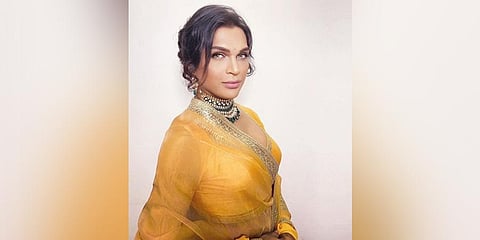 The sleeveless gown worn by Miss Universe was designed by India's first transwoman celebrity fashion designer