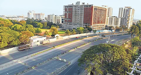 KIA Road witnesses frequent incidents of vehicles jumping over the median. (File photo | Express)