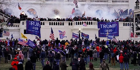 Violent protesters, loyal to President Donald Trump, storm the Capitol, January 6, 2021, in Washington. (Photo | AP)
