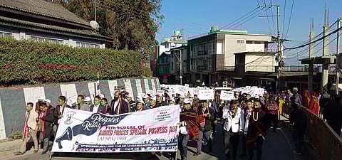 The rally, attended by people from all walks of life, sought repeal of AFSPA and justice for the civilians killed in a botched-up Army operation. (Photo | EPS)